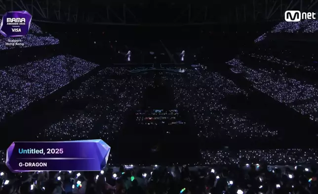 G-DRAGON臨時加入《無題（Untitled, 2025）》作為表演曲目。Mnet MAMA影片截圖