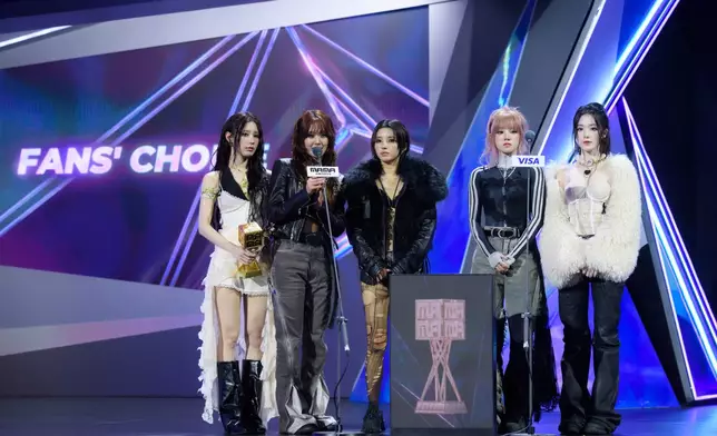 I-DLE在MAMA奪下「Fans’ Choice」獎項。CJENM提供圖片