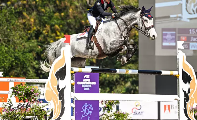 賴楨敏在場地障礙賽團體賽中奪銅。