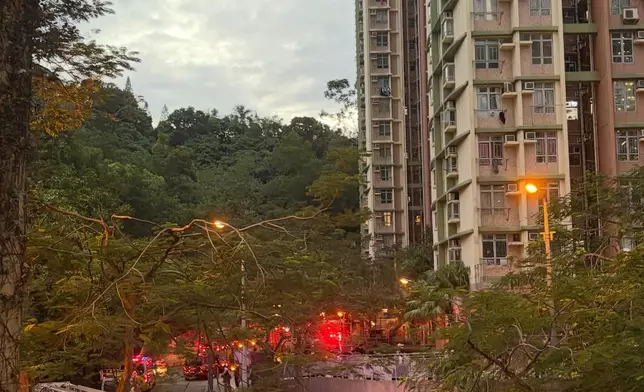 大圍美田邨美麗樓火警。Threads圖片