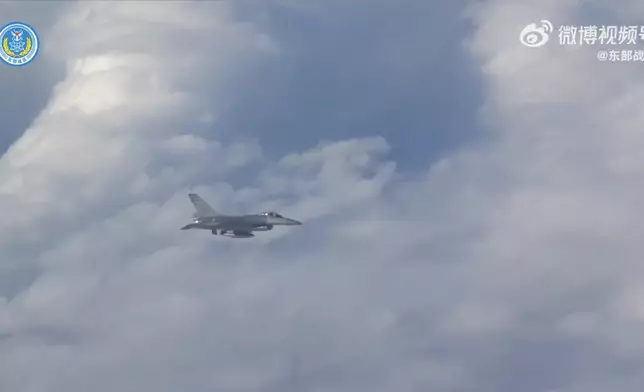 視頻中見到台方的F-16戰機。東部戰區《奪權殺招》視頻截圖