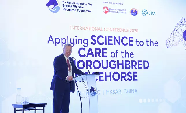 香港賽馬會行政總裁兼馬會馬匹福利研究基金董事會成員應家柏表示，基金於2020年成立至今，已撥款逾6,000萬港元，資助全球46項與馬匹相關的科學研究。