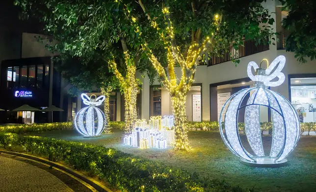 D’Deck 海濱長廊、愉景廣場及愉景北心鎖長廊將展示出多組燈飾。