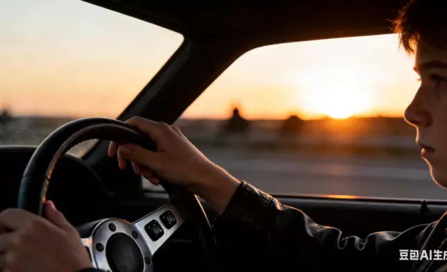 男子飲酒後讓12歲兒代駕遭警方截停。AI生成圖片