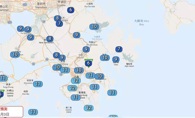 天氣。香港天文台圖片