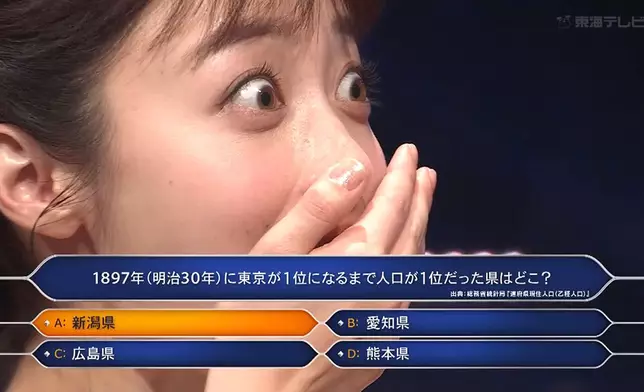 橋本環奈元旦開掛 《百萬富翁》奪千萬日圓大獎。網上圖片