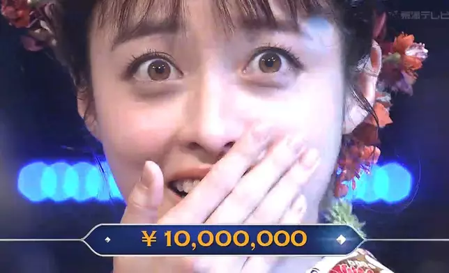 橋本環奈元旦開掛 《百萬富翁》奪千萬日圓大獎。網上圖片