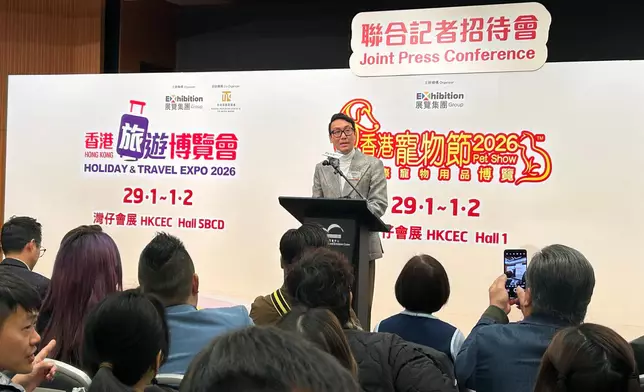 展覽集團主席王學譜。巴士的報記者攝