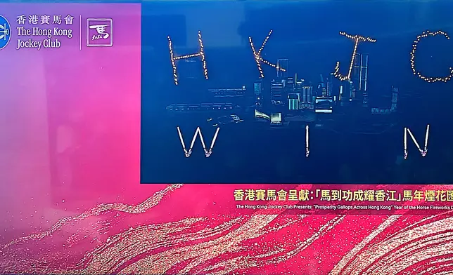 「馬到功成耀香江」的馬年煙花匯演。巴士的報記者攝