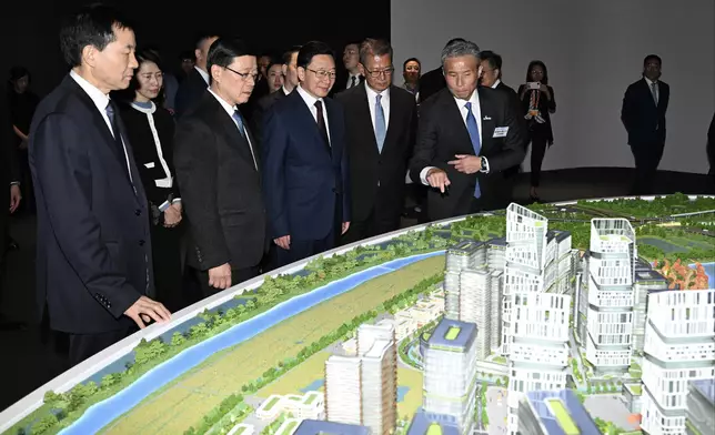 河套香港園區開園典禮，特首李家超及財政司司長陳茂波出席。（圖片來源 :政府新聞處)