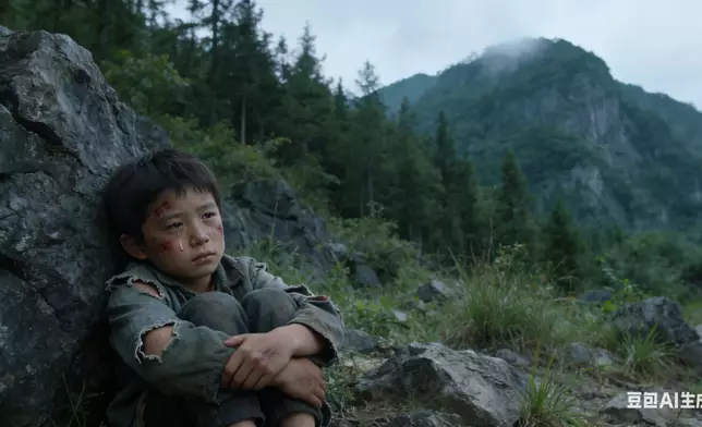 男童遭祖母男友毒打後被誤以為死亡「棄屍」深山。AI生成圖片