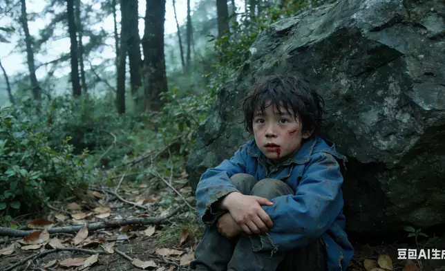 男童遭祖母男友毒打後被誤以為死亡「棄屍」深山。AI生成圖片