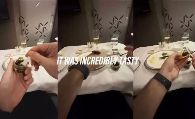 旅遊網紅自費近1.4萬美元買機票實測新航A380頭等艙奢華體驗。影片截圖