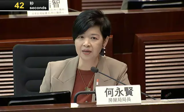 何永賢。立法會會議直播截圖