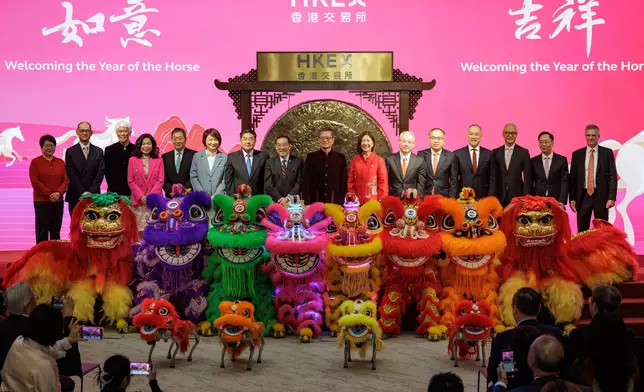 馬年首交易日開市，機械人登場。(AP圖片)