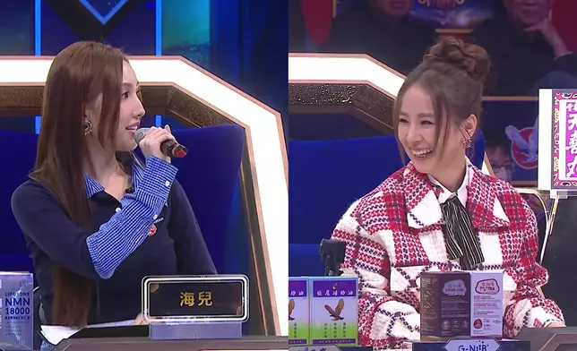 被谷婭溦望實的海兒露出天然呆表情。