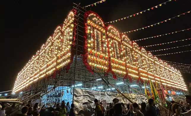 元朗錦田鄉酬恩建醮醮棚。巴士的報記者攝