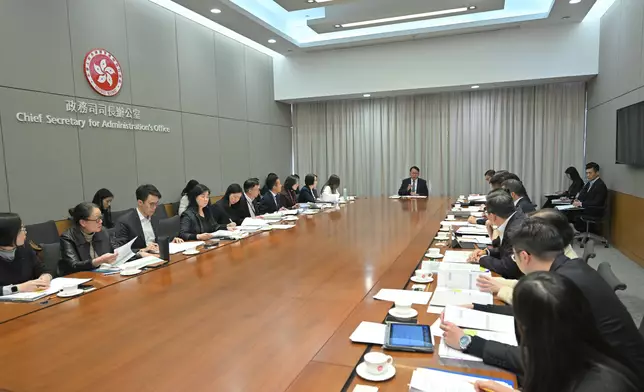 陳國基2月初主持節慶安排跨部門工作小組會議。政府新聞處圖片