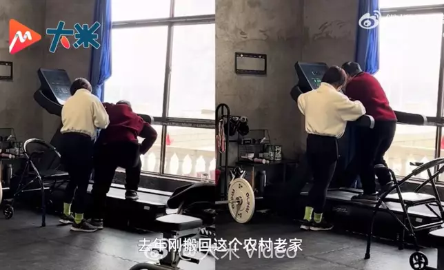 婦人二次腦出血後偏癱獲新抱陪訓練兩個月後甩輔助重拾行走能力。影片截圖