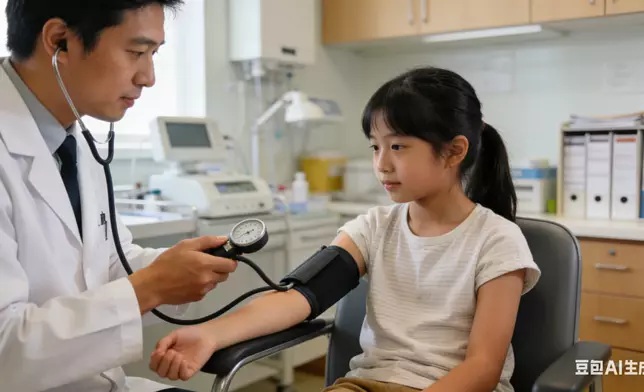 女童打鼻鼾求醫揭高血壓，進一步檢查竟驗出「男染色體」。AI生成圖片