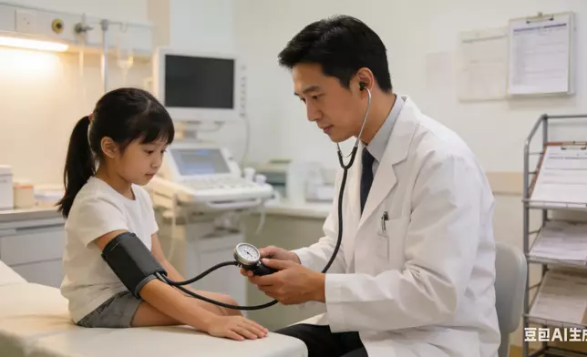 女童打鼻鼾求醫揭高血壓，進一步檢查竟驗出「男染色體」。AI生成圖片