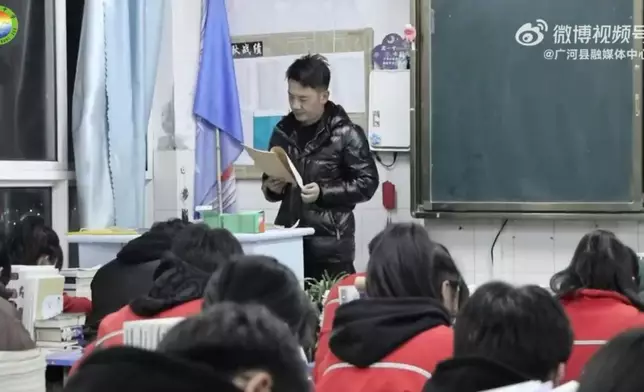 甘肅中學「魔鬼作息表」引發關注。影片截圖