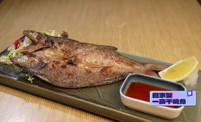 極味厚切牛舌定食、自家製一夜干燒魚。