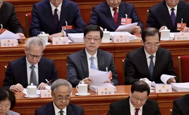 李家超到北京列席全國人大會議開幕會。李家超FB圖片