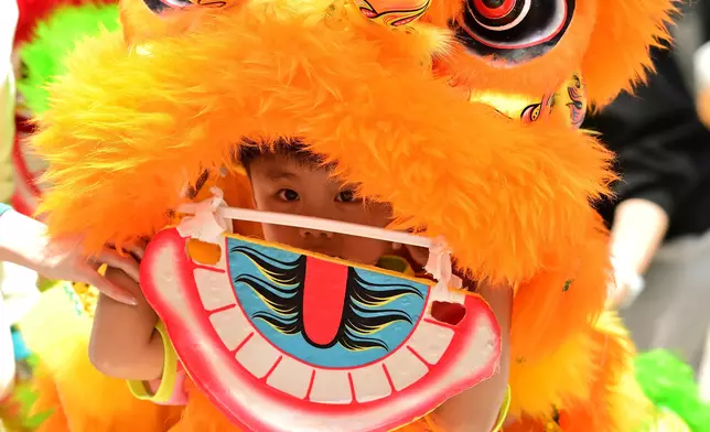 啟文幼稚園醒獅隊帶來精彩的醒獅表演