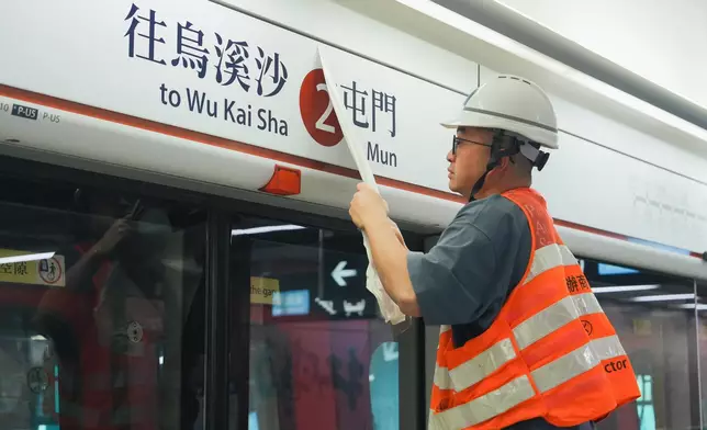 星期日紅磡站屯馬綫月台的行車方向與平時對調