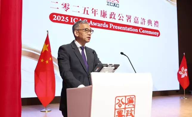 廉政專員胡英明讚揚廉署人員忠於使命、竭盡所能。廉署圖片