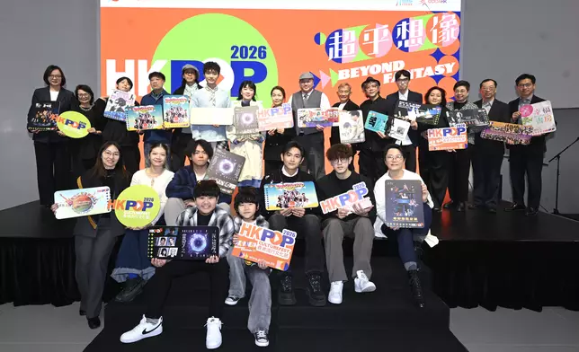 「香港流行文化節2026」節目簡介會大合照。