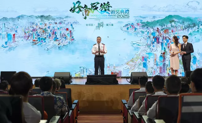 警務處處長周一鳴在好市民獎頒獎典禮上致辭。