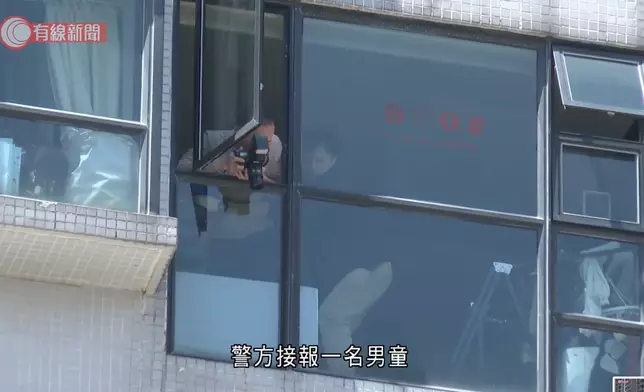 荃灣恒麗園兩歲男童墮樓不治。有線新聞影片截圖