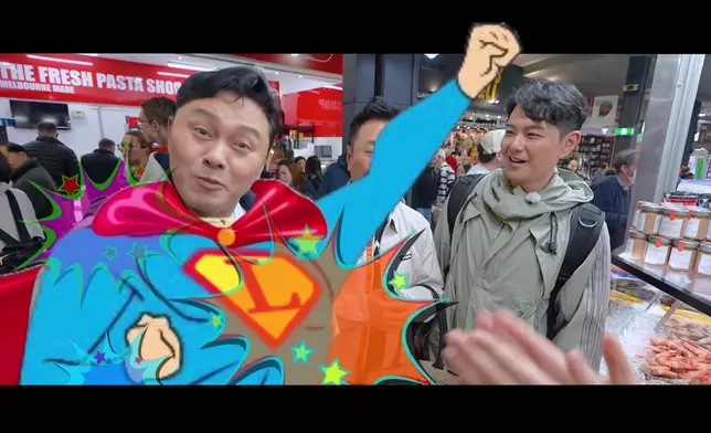 曹永廉食生蠔食到反眼，最後變「超人」。