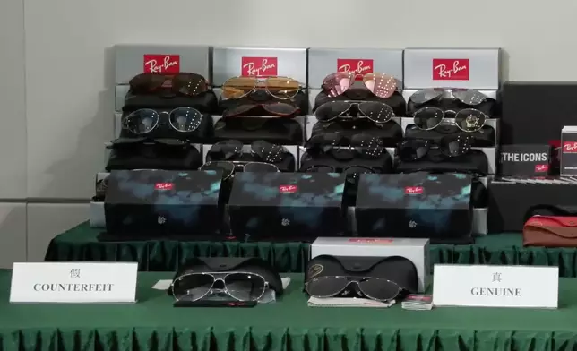 檢獲的太陽眼鏡。香港海關FB