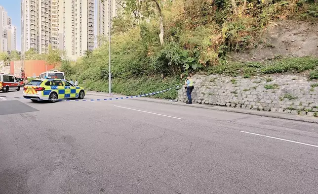 葵涌一個地盤發生天秤倒塌意外。伍志華FB圖片