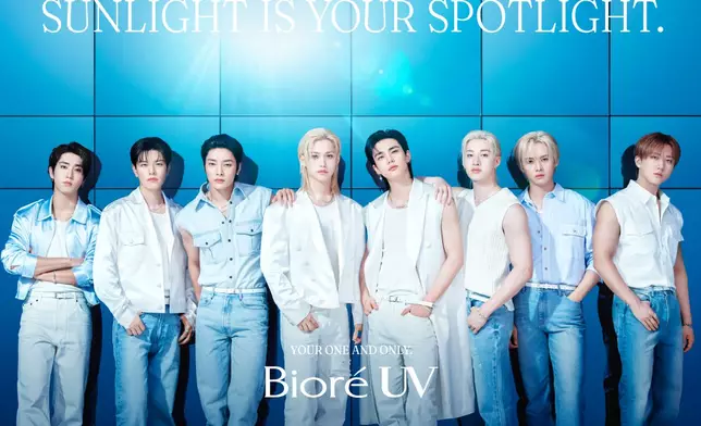 Stray Kids與Bioré UV合作的音樂作品《Endless Sun》首度公開。AP圖片