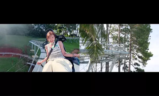 Jinny驚到，揸得全場最慢，仲要唱住歌定驚。