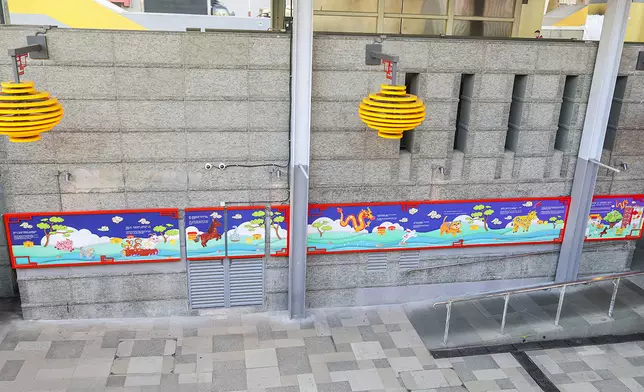 十二生肖為主題的插畫牆 