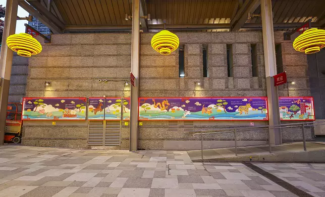 十二生肖為主題的插畫牆