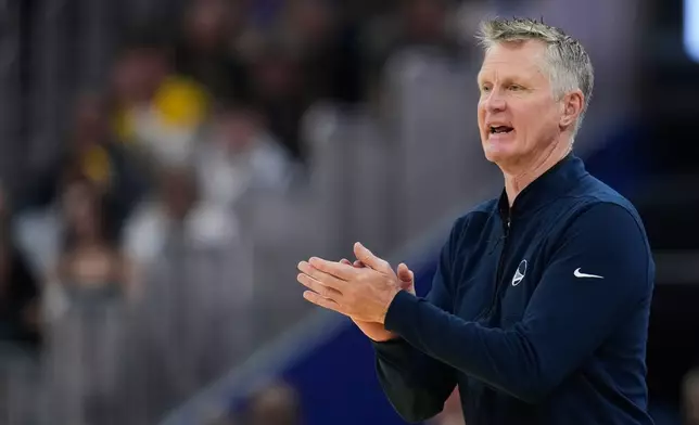 金州勇士主教練卡爾（Steve Kerr）。 AP圖片