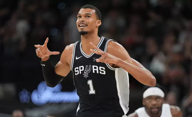 聖安東尼奧馬刺前鋒文班亞馬。AP圖片