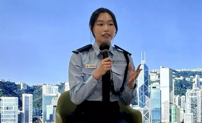 社會學學士課程三年級學生歐天穎說，從小的夢想就是成為警察。巴士的報記者攝