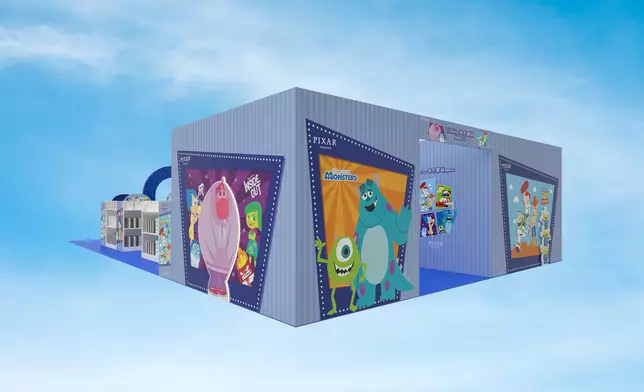 《玩轉腦朋友》歡樂擔當「樂樂」打卡位等您蒞臨尋找快樂泉源人氣角色電影海報打卡位帶您穿梭各大人氣 Pixar 彼思故事