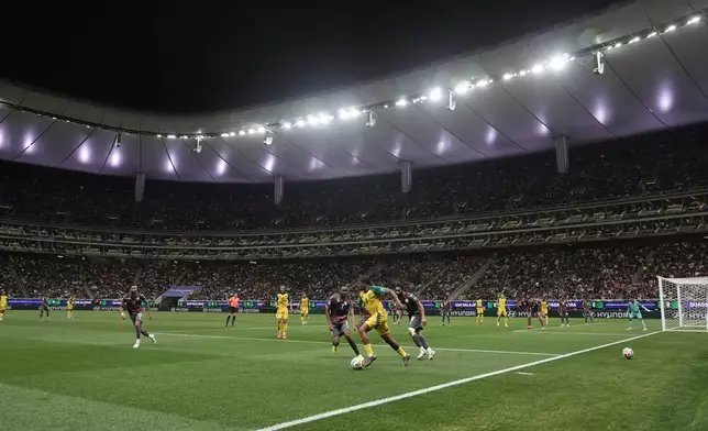 墨西哥瓜達拉哈拉，新喀里多尼亞與牙買加的世界盃附加賽準決賽比賽概況。攝於2026年3月26日周四。(美聯社圖片/Eduardo Verdugo) AP圖片