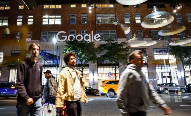 檔案圖片：2025年10月9日周四，紐約切爾西的Google大樓外觀。（美聯社圖片/姬娜·貝坦庫爾，檔案圖片） AP圖片