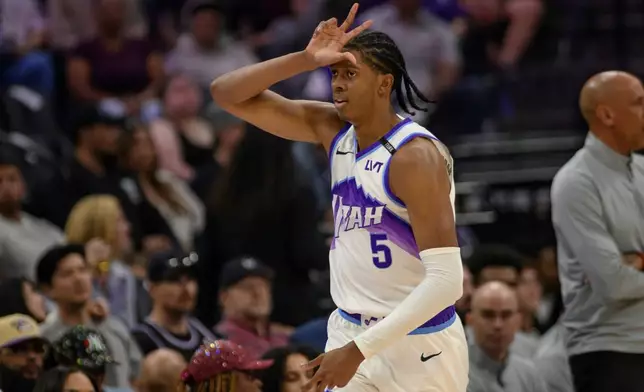 爵士前鋒威廉斯（Cody Williams）（5號）。(美聯社圖片/蘭德爾·本頓 Randall Benton) AP圖片