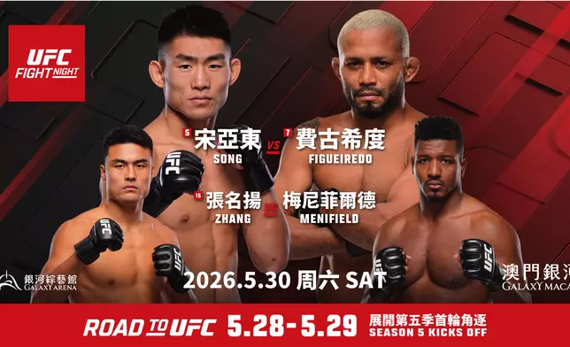 「澳門銀河」5月上演UFC格鬥之夜 宋亞東及費古希度等重量級選手將震撼登場