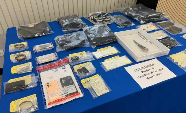 兩名男子犯案時所着的衣物及其他證據。